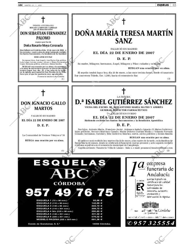 ABC CORDOBA 23-01-2007 página 65