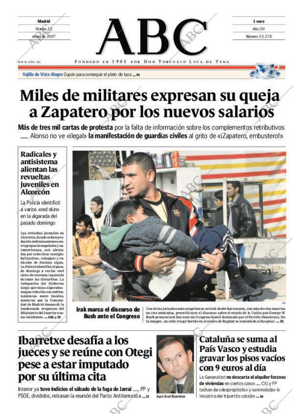 ABC MADRID 23-01-2007 página 1