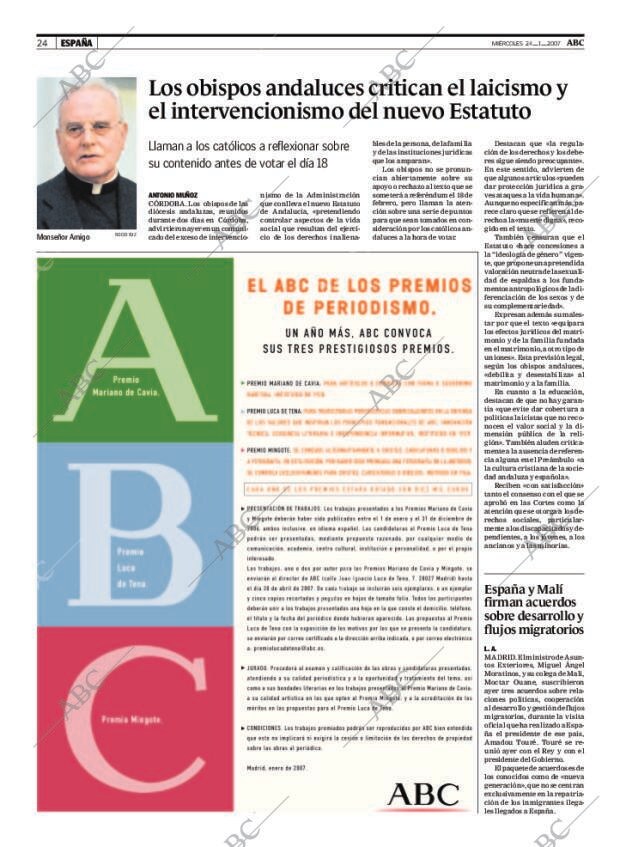 ABC MADRID 24-01-2007 página 24