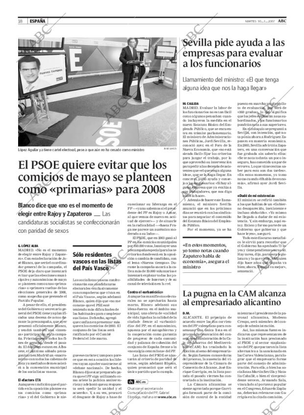 ABC MADRID 30-01-2007 página 18