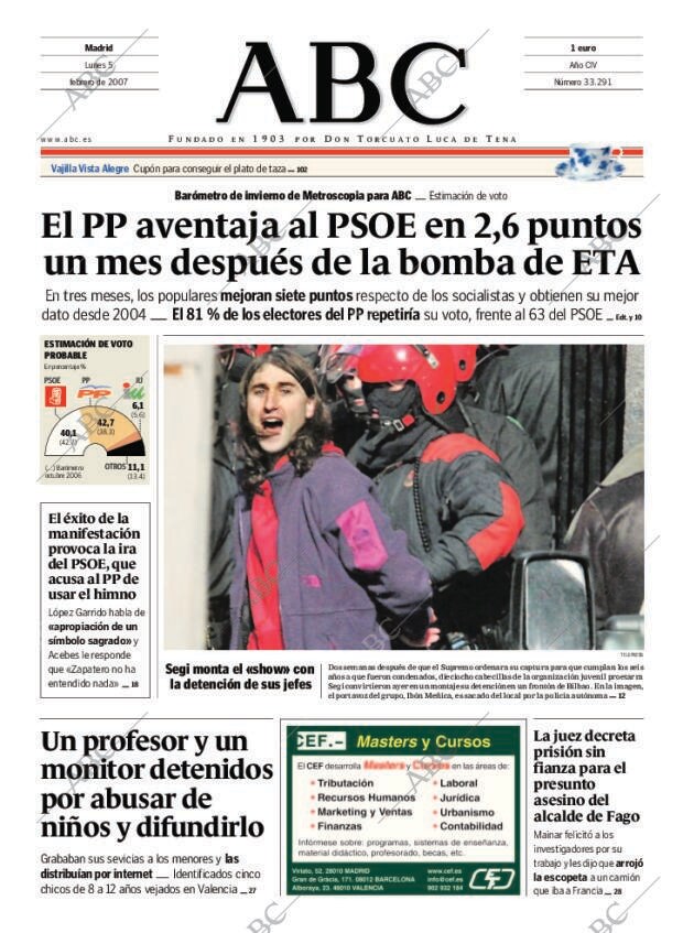 ABC MADRID 05-02-2007 página 1
