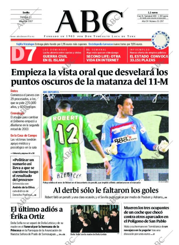 ABC SEVILLA 11-02-2007 página 1