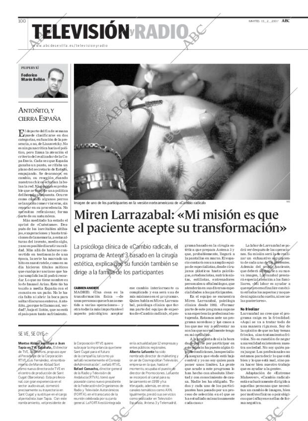 ABC SEVILLA 13-02-2007 página 100