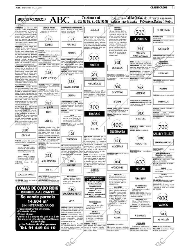 ABC SEVILLA 14-02-2007 página 91