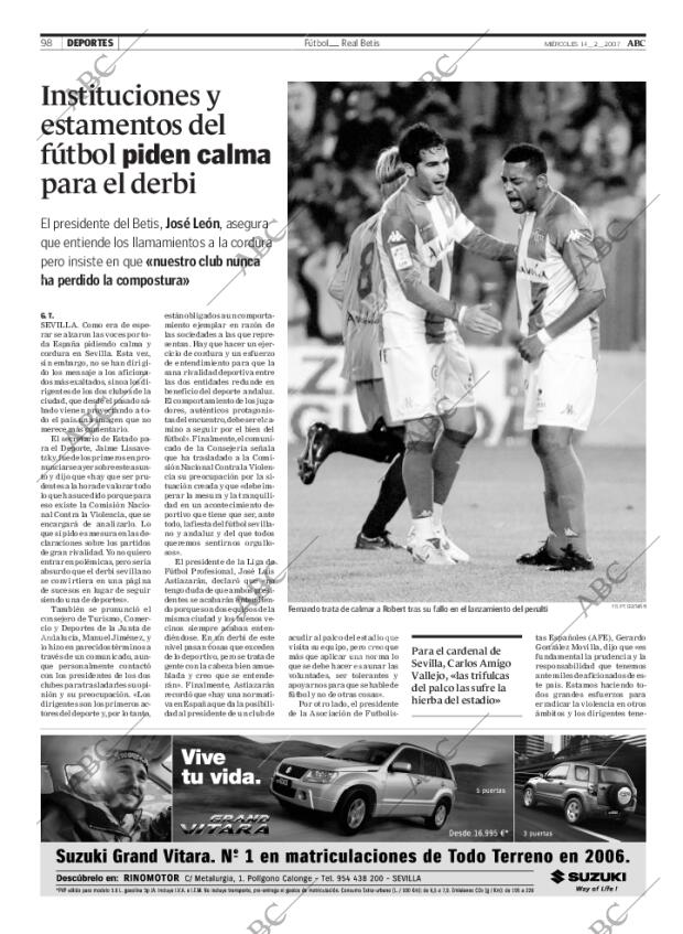 ABC SEVILLA 14-02-2007 página 98