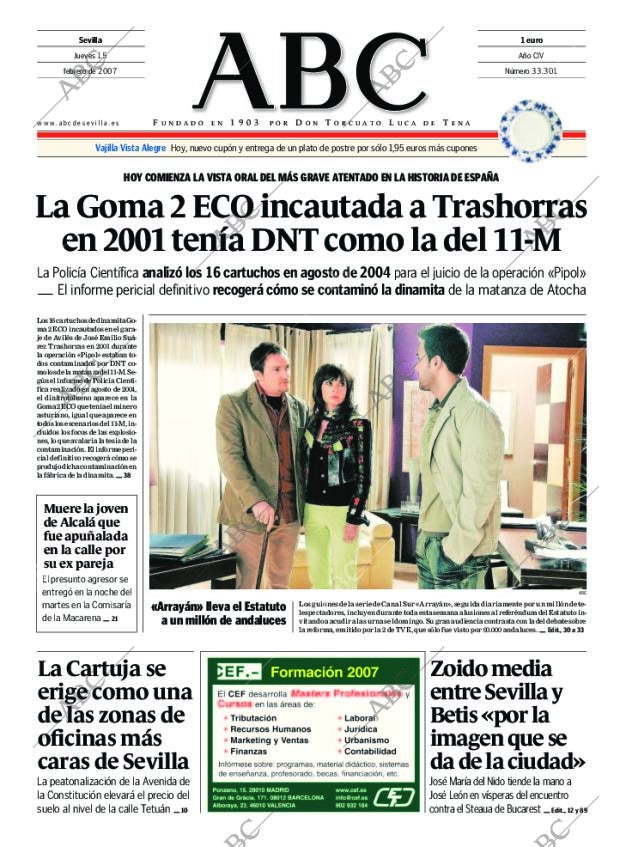 ABC SEVILLA 15-02-2007 página 1