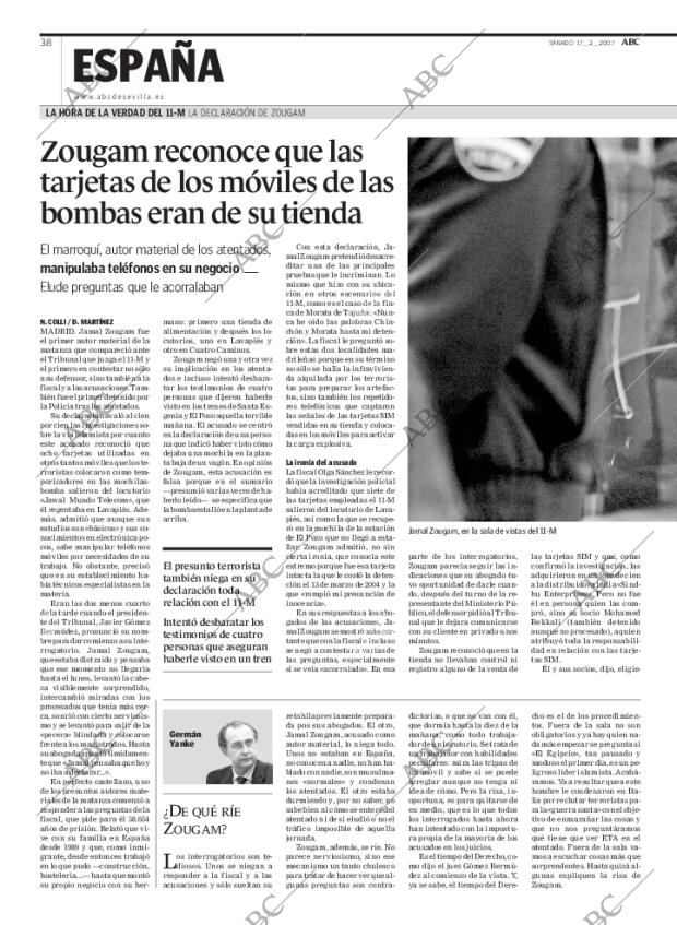 ABC SEVILLA 17-02-2007 página 38