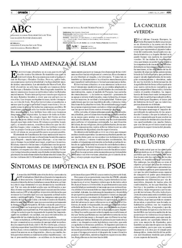 Periódico ABC SEVILLA 12 03 2007,portada Archivo ABC 1More arrasa en los premios CES 2020