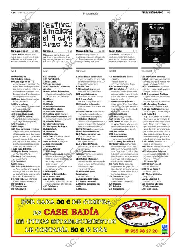 Periódico ABC SEVILLA 12 03 2007,portada Archivo ABC 1More arrasa en los premios CES 2020