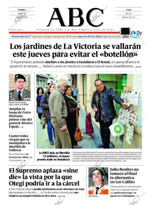 ABC CORDOBA 20-03-2007 página 1