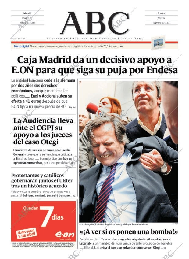 ABC MADRID 27-03-2007 página 1