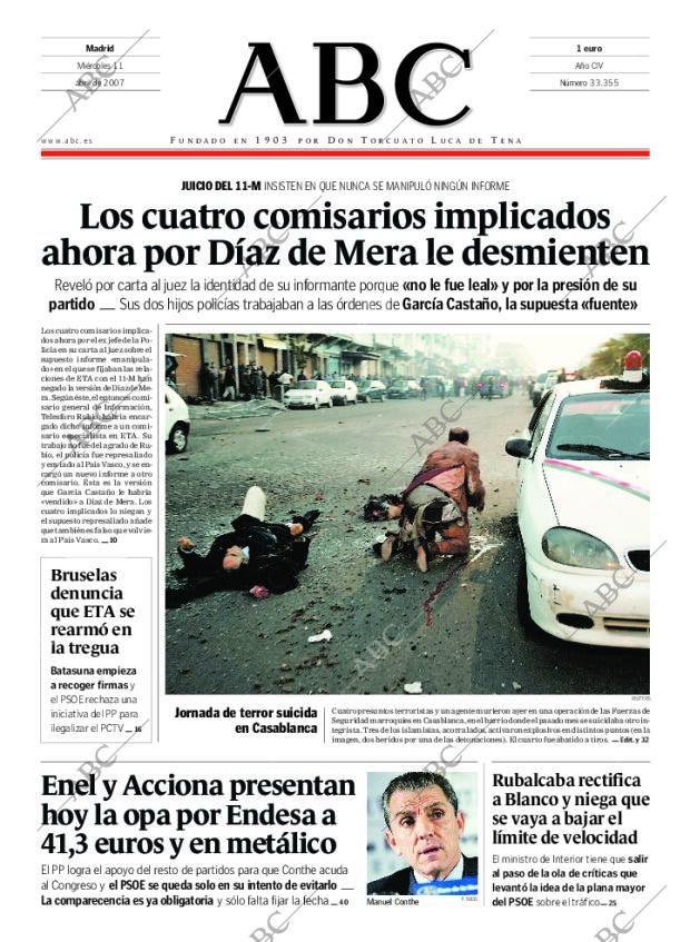 ABC MADRID 11-04-2007 página 1