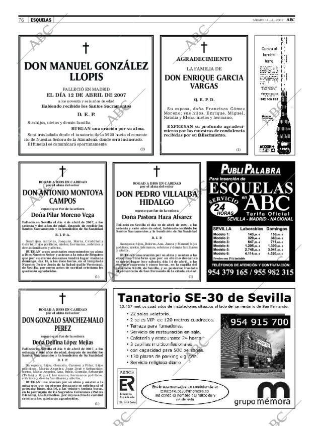 ABC SEVILLA 14-04-2007 página 88