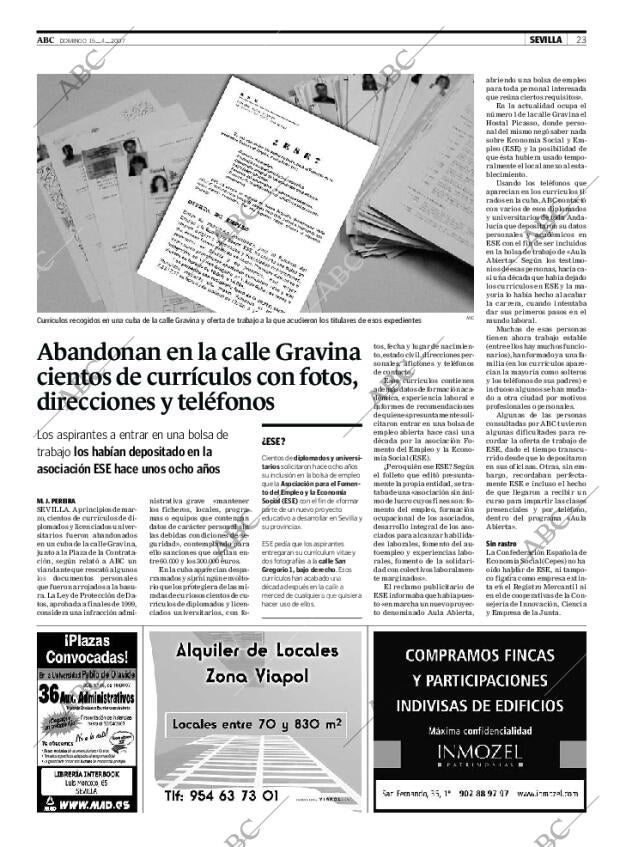 ABC SEVILLA 15-04-2007 página 23