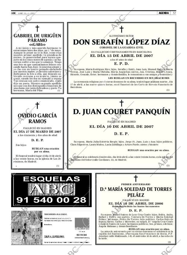 ABC MADRID 16-04-2007 página 57