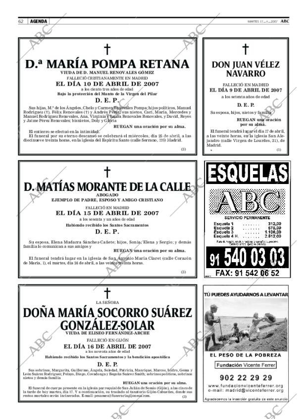 ABC MADRID 17-04-2007 página 62