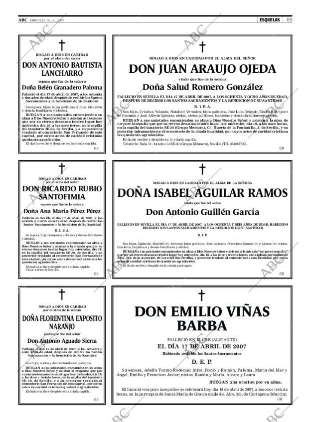 ABC SEVILLA 18-04-2007 página 85