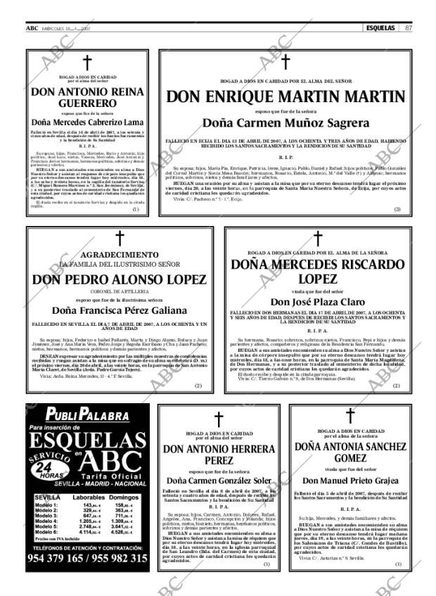ABC SEVILLA 18-04-2007 página 87