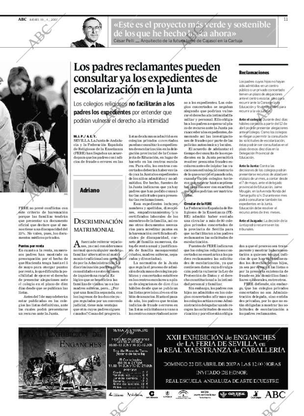 ABC SEVILLA 19-04-2007 página 11