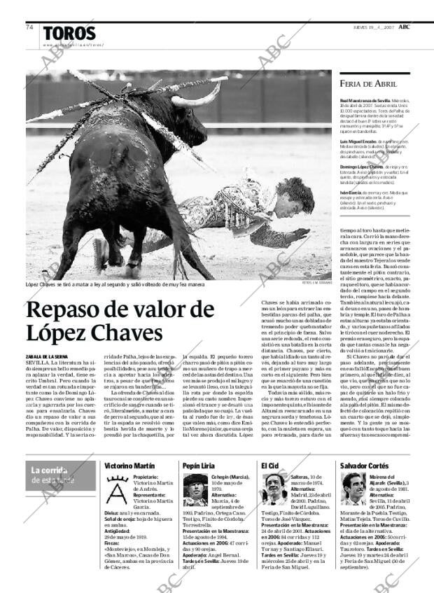 ABC SEVILLA 19-04-2007 página 74