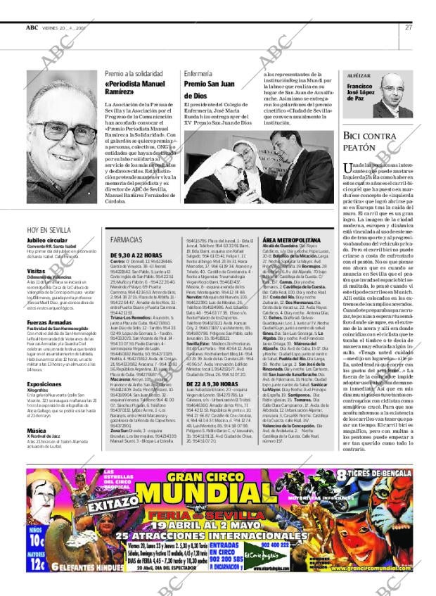 ABC SEVILLA 20-04-2007 página 27