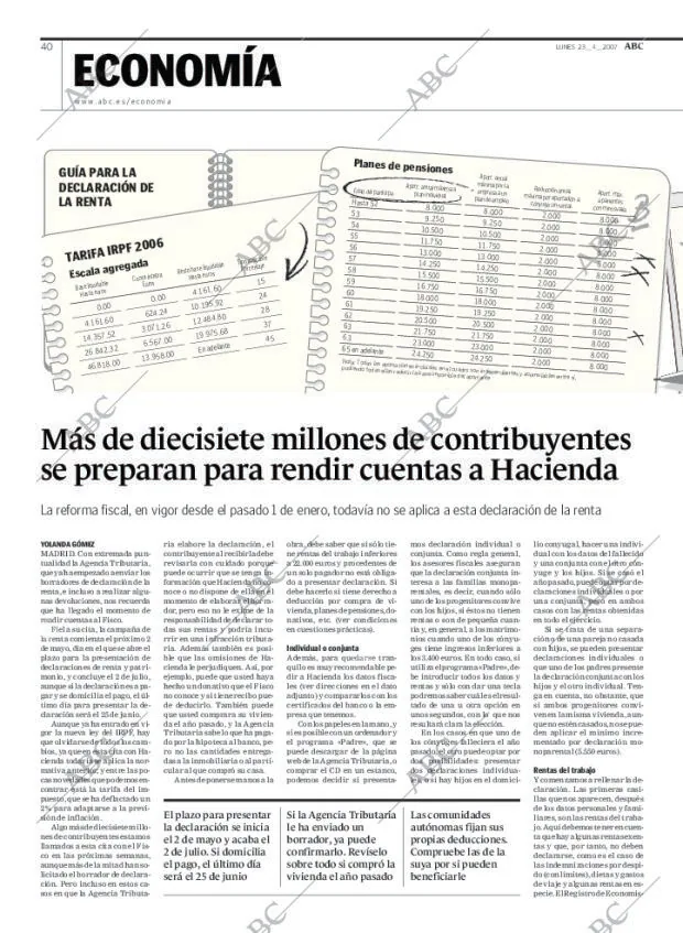 ABC MADRID 23-04-2007 página 40