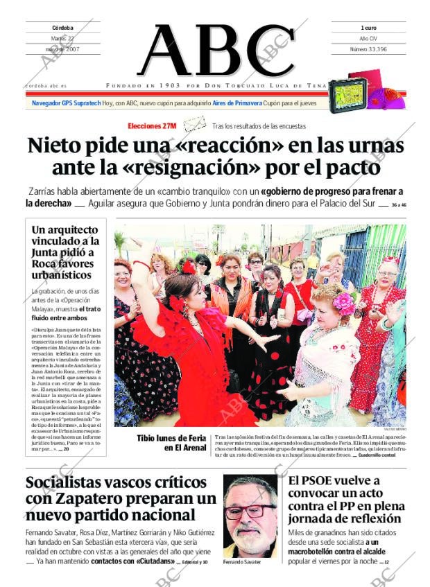 ABC CORDOBA 22-05-2007 página 1