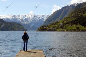 Fiordo de Hardanger visto desde Ulvik en Noruega