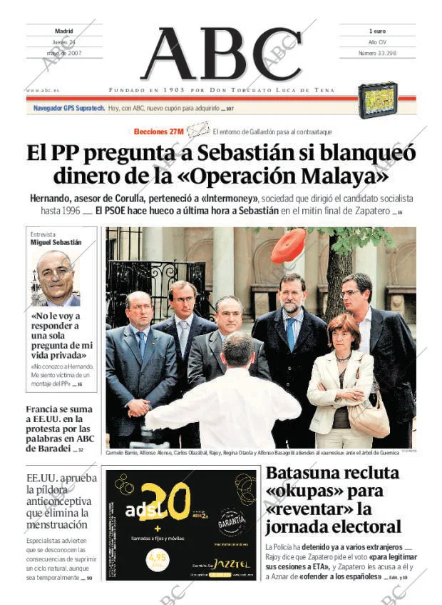ABC MADRID 24-05-2007 página 1