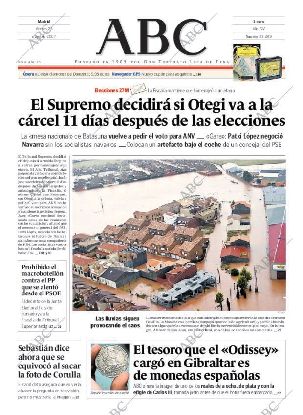 ABC MADRID 25-05-2007 página 1