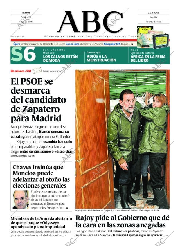 ABC MADRID 26-05-2007 página 1