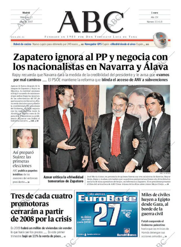 ABC MADRID 13-06-2007 página 1
