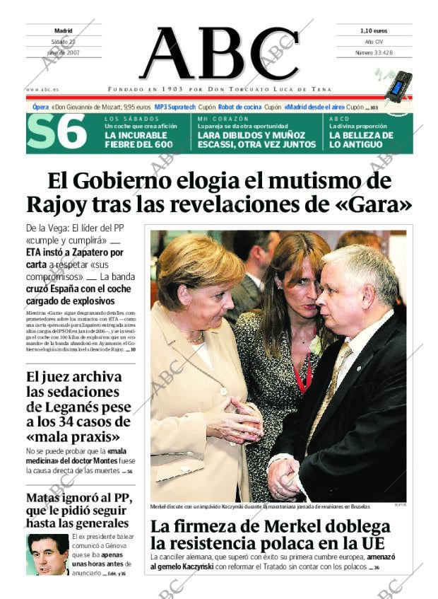 ABC MADRID 23-06-2007 página 1