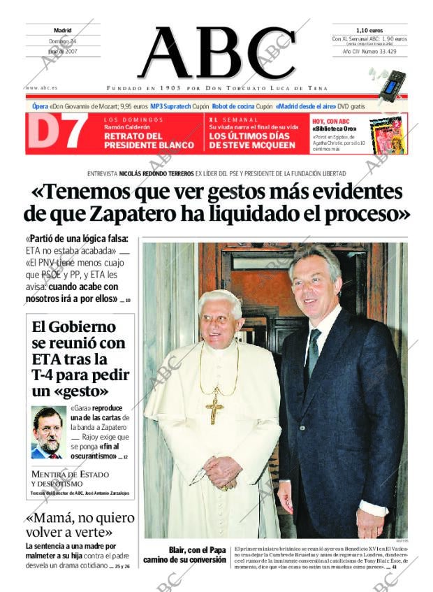 ABC MADRID 24-06-2007 página 1