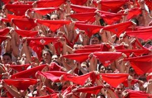 pamplona,6-7-07-chupinazo en las fiestas de san fermin en pamplona-foto ernesto...