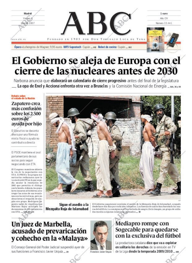 ABC MADRID 06-07-2007 página 1
