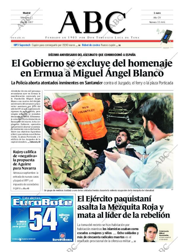 ABC MADRID 11-07-2007 página 1