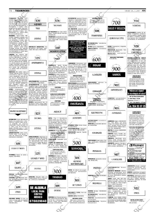 ABC SEVILLA 28-07-2007 página 74