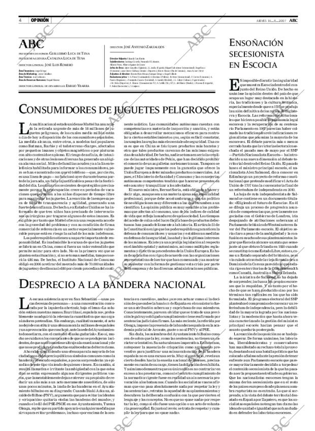 Periódico ABC CORDOBA 16-08-2007,portada - Archivo ABC