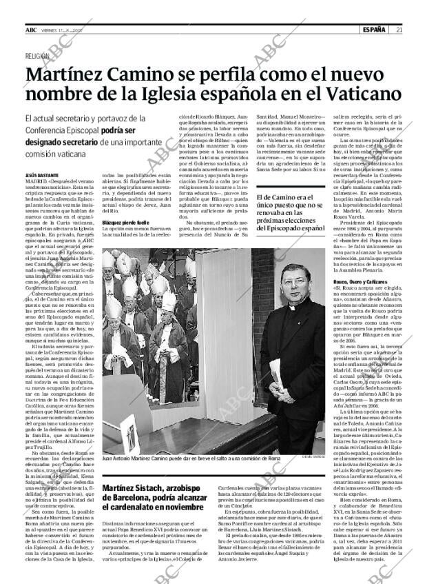 ABC MADRID 17-08-2007 página 21