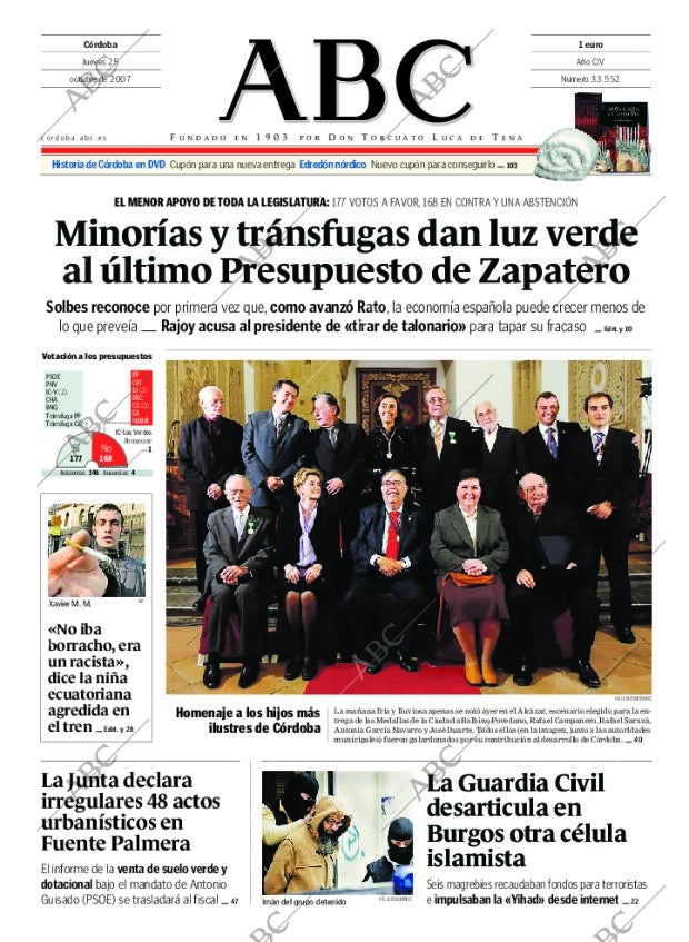 ABC CORDOBA 25-10-2007 página 1