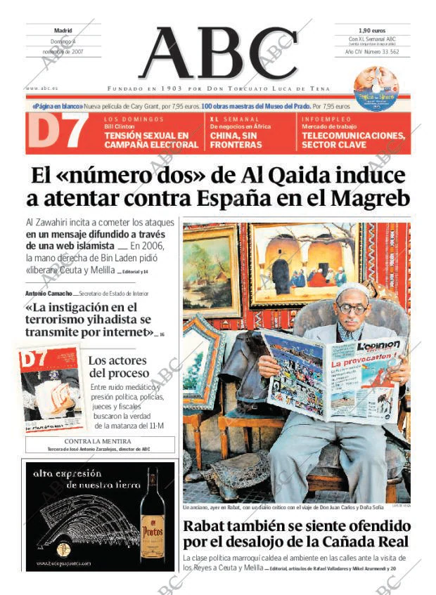 ABC MADRID 04-11-2007 página 1