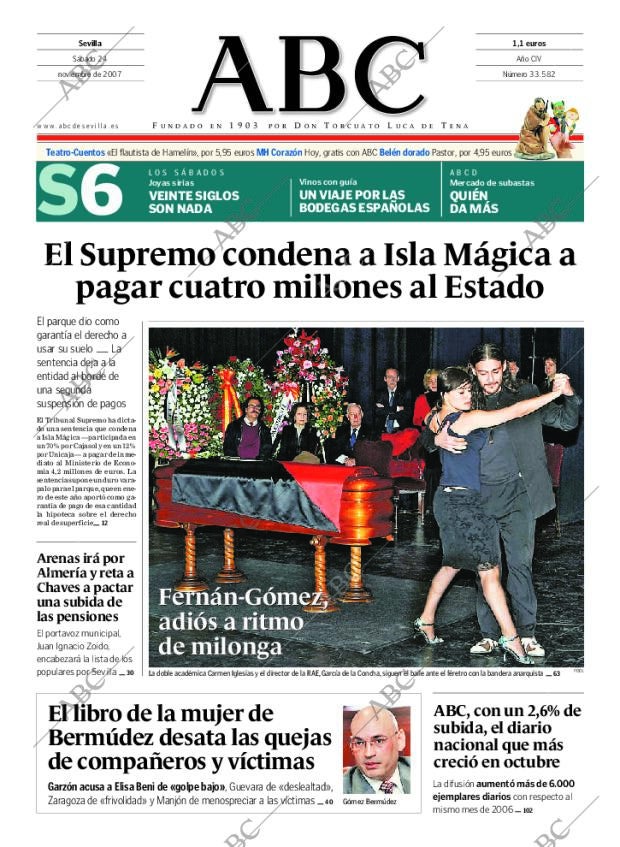 ABC SEVILLA 24-11-2007 página 1