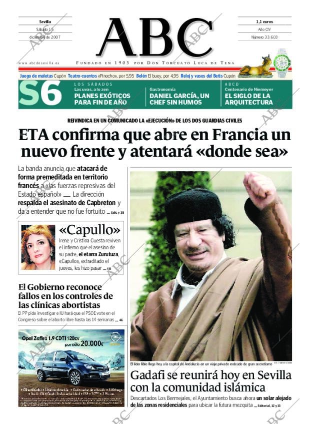 ABC SEVILLA 15-12-2007 página 1
