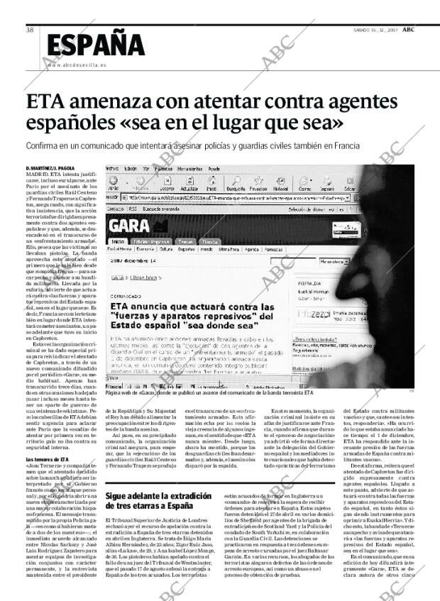 ABC SEVILLA 15-12-2007 página 38