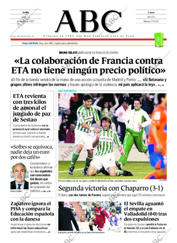 ABC SEVILLA 17-12-2007 página 1