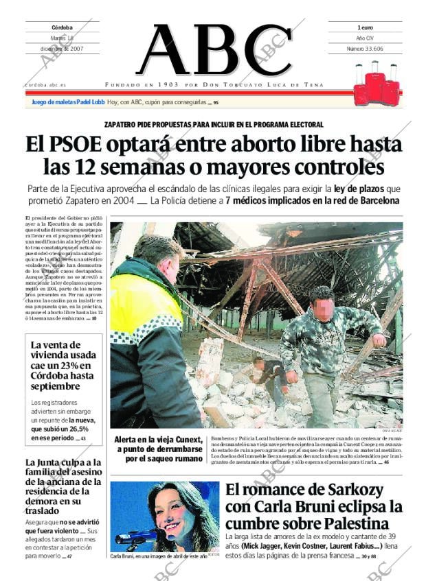 ABC CORDOBA 18-12-2007 página 1