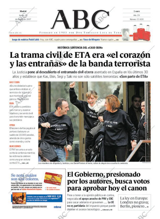 ABC MADRID 20-12-2007 página 1