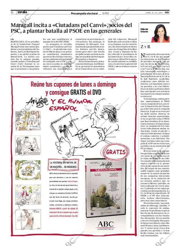 ABC MADRID 24-12-2007 página 16