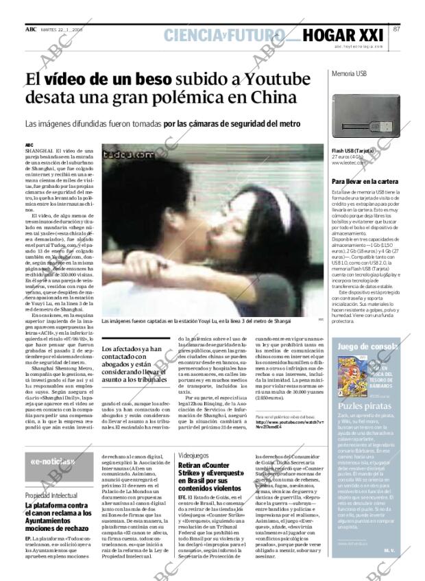 ABC MADRID 22-01-2008 página 87